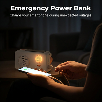 Emergency Hand Crank Solar Radio With Flashlight & Power Bank📻Perfect For Your Next Adventure Or Emergency Kit.
