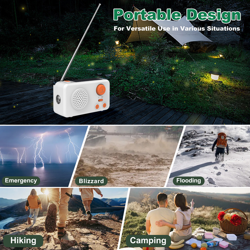 Emergency Hand Crank Solar Radio With Flashlight & Power Bank📻Perfect For Your Next Adventure Or Emergency Kit.