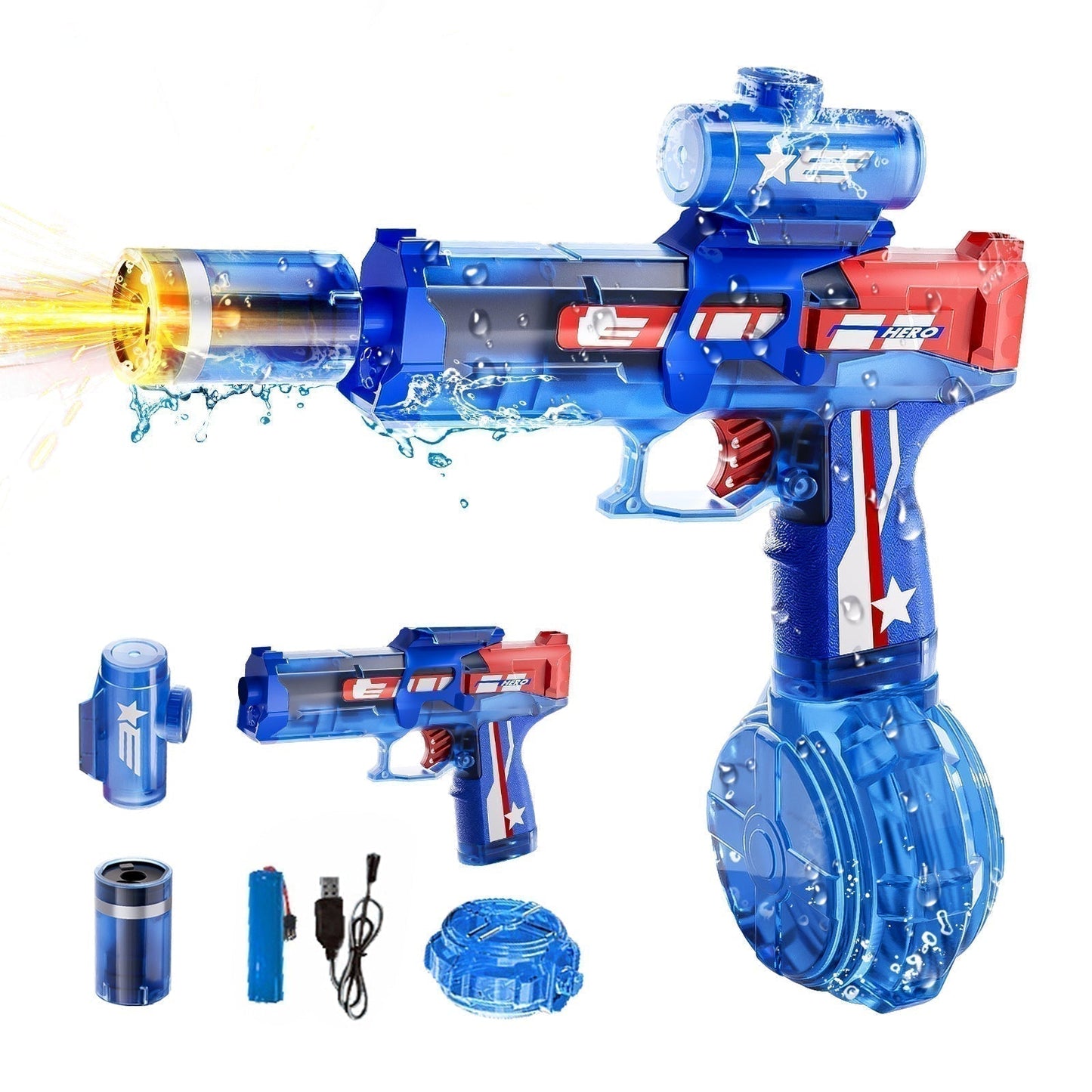 Electric Water Gun: Ice Mouse with Flashlight⚡💦🔥