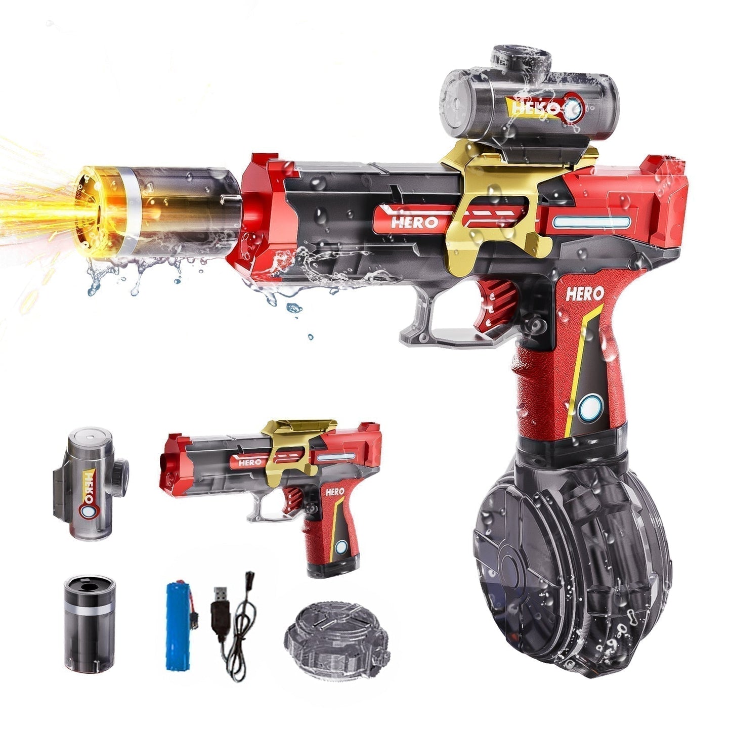 Electric Water Gun: Ice Mouse with Flashlight⚡💦🔥
