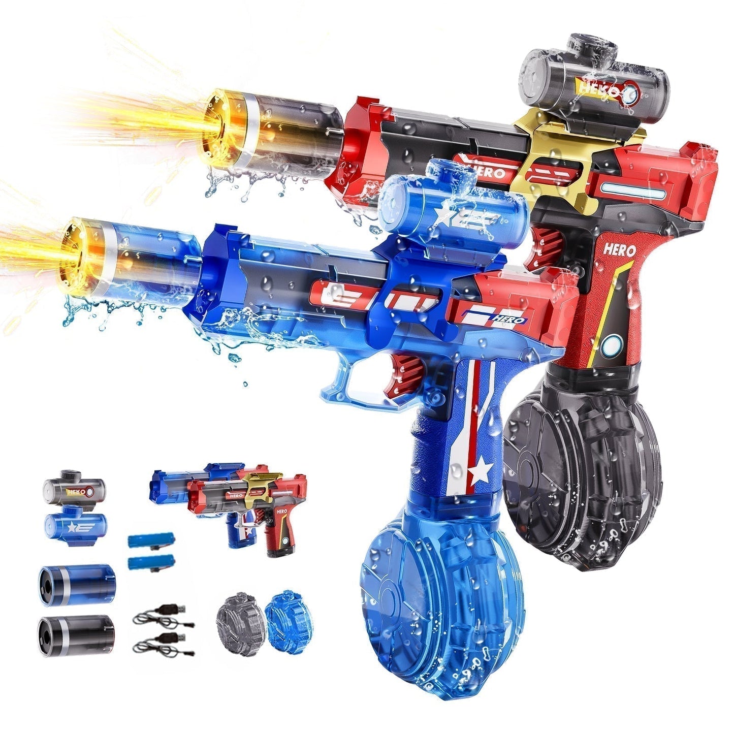 Electric Water Gun: Ice Mouse with Flashlight⚡💦🔥