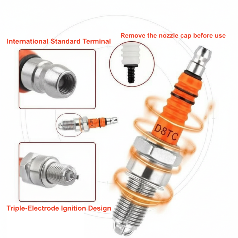 D8TC High Performance Three-Electrode Spark Plug 🚗💨 Give Your Ride A Complete Upgrade!