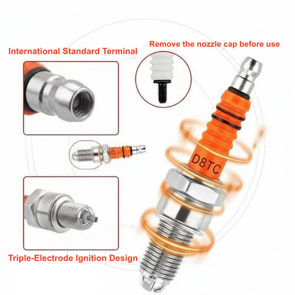 D8TC High Performance Three-Electrode Spark Plug 🚗💨 Give Your Ride A Complete Upgrade!