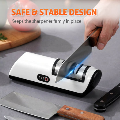 🍳Electric Knife Sharpener with 2-Speed Modes⚡Kitchen Knives Like New – Sharp In Seconds ✨