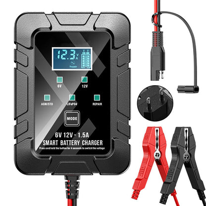 🔥Limited Time Promotion 50% OFF⚡1.5A 6V 12V Automatic Battery Charger – Safe, Fast & Efficient Charging! 🚗🔋
