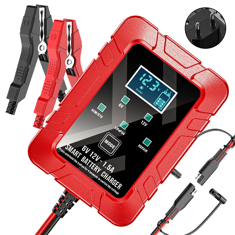 🔥Limited Time Promotion 50% OFF⚡1.5A 6V 12V Automatic Battery Charger – Safe, Fast & Efficient Charging! 🚗🔋