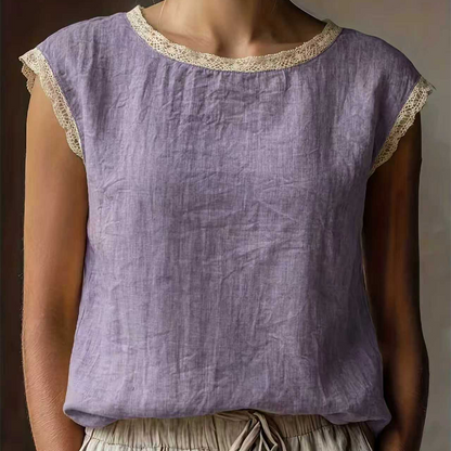 🌸Women's Lace Trim Sleeveless Blouse 🌸 Effortless Summer Style Starts Here