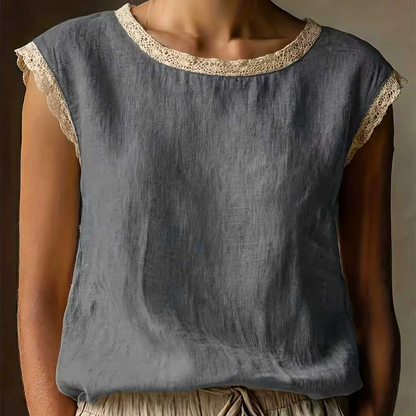 🌸Women's Lace Trim Sleeveless Blouse 🌸 Effortless Summer Style Starts Here