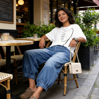 👖 Damen Loose Fit Cropped Jeans mit Gummizugbund✨ Die perfekte Passform für jeden Anlass ✈️Kostenloser Versand