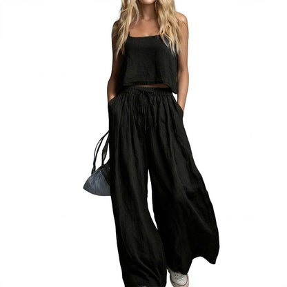 💗Women's Crop Top & Wide-Leg Pants 2-Piece Set✨ Effortlessly Chic All Day Long✨