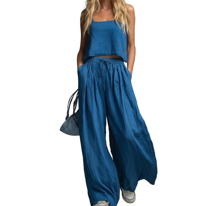 💗Women's Crop Top & Wide-Leg Pants 2-Piece Set✨ Effortlessly Chic All Day Long✨