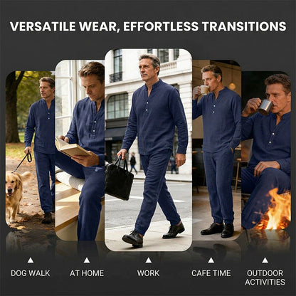 🥳2026 HOT SALE🥳💞50K+ SOLD!💥👴👕 50% OFF! Men’s Casual Top & Pants Set – Stand collar, relaxed fit & elastic cuffs. Lightweight & breathable for warm days. Perfect for holidays or weekends. 🏖️✨