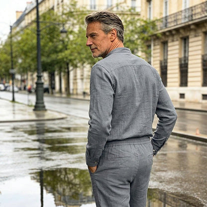 🥳2026 HOT SALE🥳💞50K+ SOLD!💥👴👕 50% OFF! Men’s Casual Top & Pants Set – Stand collar, relaxed fit & elastic cuffs. Lightweight & breathable for warm days. Perfect for holidays or weekends. 🏖️✨