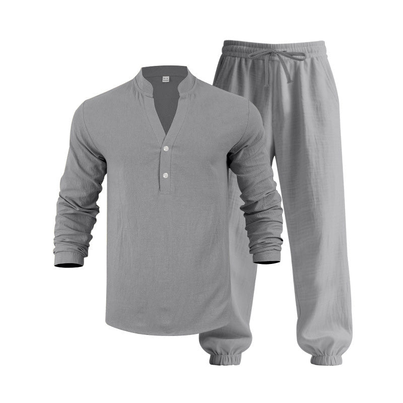 🥳2026 HOT SALE🥳💞50K+ SOLD!💥👴👕 50% OFF! Men’s Casual Top & Pants Set – Stand collar, relaxed fit & elastic cuffs. Lightweight & breathable for warm days. Perfect for holidays or weekends. 🏖️✨