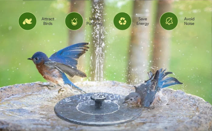 🥳2026 HOT SALE🥳💞50K+ SOLD!🏡🌊 50% OFF! Solar Powered Fountain Pump – Exclusive fixing system keeps it steady. Gauze filter prevents clogging, easy to clean. Low water auto-stop. Attracts birds & butterflies to your garden. 🎁✅