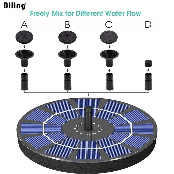 🥳2026 HOT SALE🥳💞50K+ SOLD!🏡🌊 50% OFF! Solar Powered Fountain Pump – Exclusive fixing system keeps it steady. Gauze filter prevents clogging, easy to clean. Low water auto-stop. Attracts birds & butterflies to your garden. 🎁✅