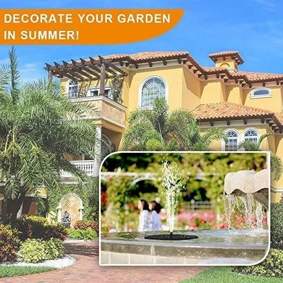 🥳2026 HOT SALE🥳💞50K+ SOLD!🏡🌊 50% OFF! Solar Powered Fountain Pump – Exclusive fixing system keeps it steady. Gauze filter prevents clogging, easy to clean. Low water auto-stop. Attracts birds & butterflies to your garden. 🎁✅