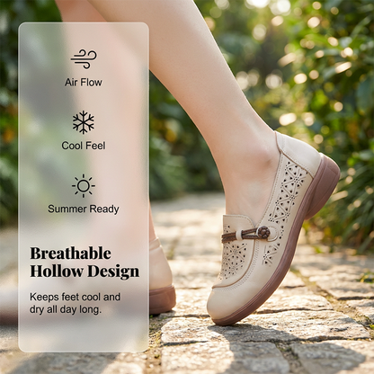 👡Women's Breathable Cutout Leather Loafers🌞 Enjoy Comfort And Style 🌞