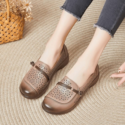 👡Women's Breathable Cutout Leather Loafers🌞 Enjoy Comfort And Style 🌞