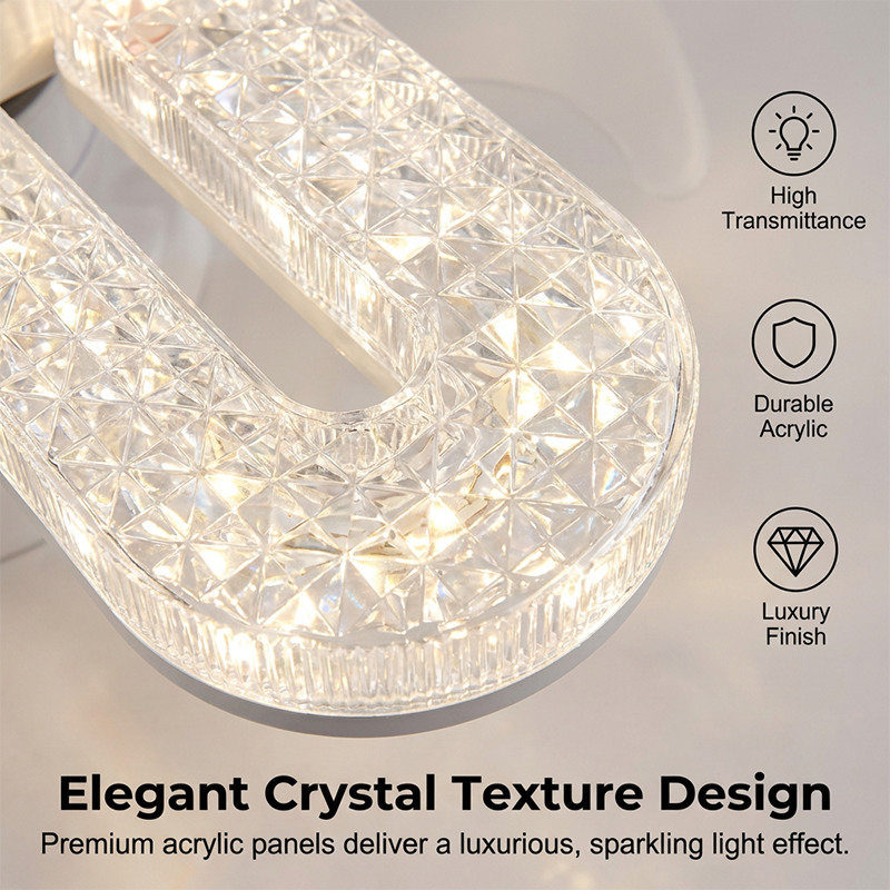 Keeping You Cool And Sparkling 🌬️💡 Crystal-Effect LED 5-Blade LED Fan Light