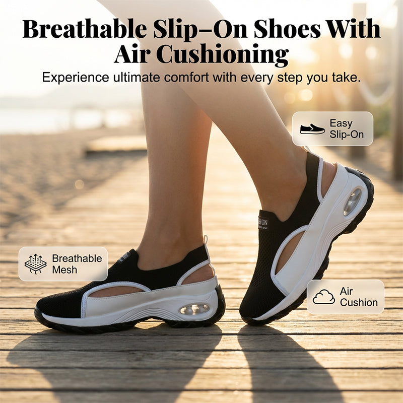 👟 Breathable Cut-out Slip-On Shoes for Women 🌬️Indulge In Effortless Comfort☁️