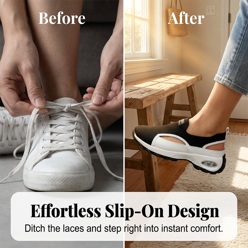 👟 Breathable Cut-out Slip-On Shoes for Women 🌬️Indulge In Effortless Comfort☁️