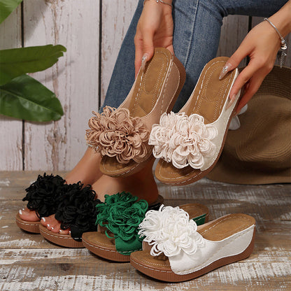 ✨Women's Floral Appliqué Wedge Sandals 👡 Step Into Summer With Style 🌸