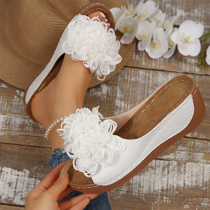 ✨Women's Floral Appliqué Wedge Sandals 👡 Step Into Summer With Style 🌸