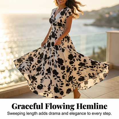 ✨Limited-time 50% Off ✨ Floral V-Neck Smocked Waist Maxi Dress🌸 Effortless Elegance 🌼