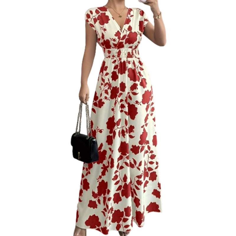 ✨Limited-time 50% Off ✨ Floral V-Neck Smocked Waist Maxi Dress🌸 Effortless Elegance 🌼