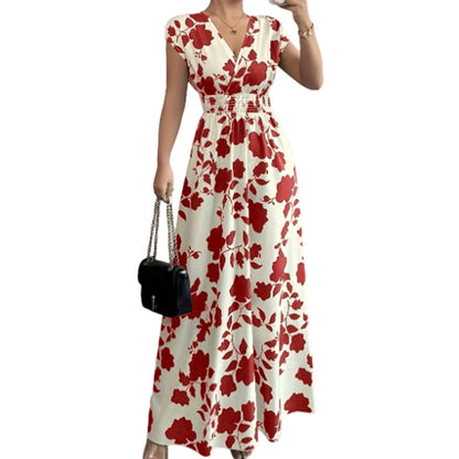 ✨Limited-time 50% Off ✨ Floral V-Neck Smocked Waist Maxi Dress🌸 Effortless Elegance 🌼