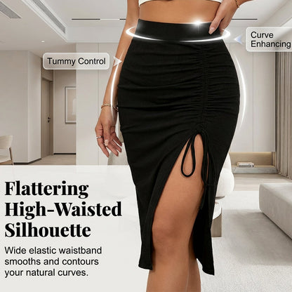👗🔥Women's High Waisted Ruched Bodycon Skirt – Curve-Enhancing Chic Style ✨