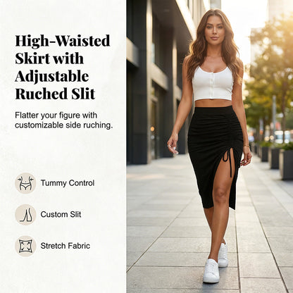 👗🔥Women's High Waisted Ruched Bodycon Skirt – Curve-Enhancing Chic Style ✨