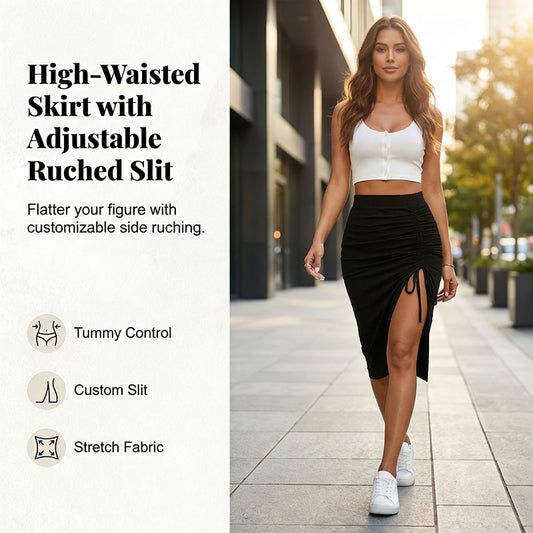 👗🔥Women's High Waisted Ruched Bodycon Skirt – Curve-Enhancing Chic Style ✨