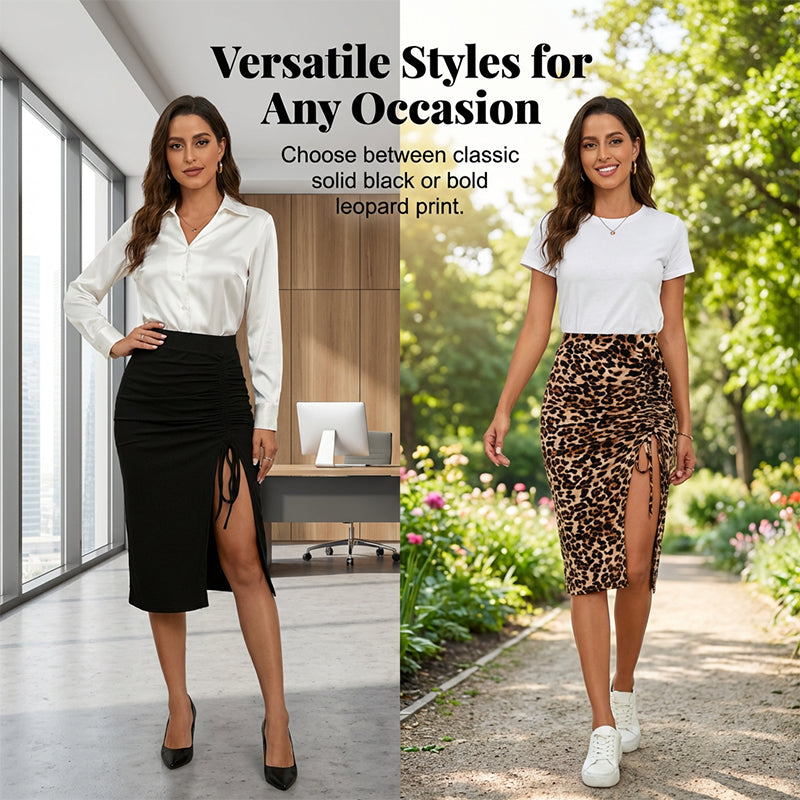 👗🔥Women's High Waisted Ruched Bodycon Skirt – Curve-Enhancing Chic Style ✨