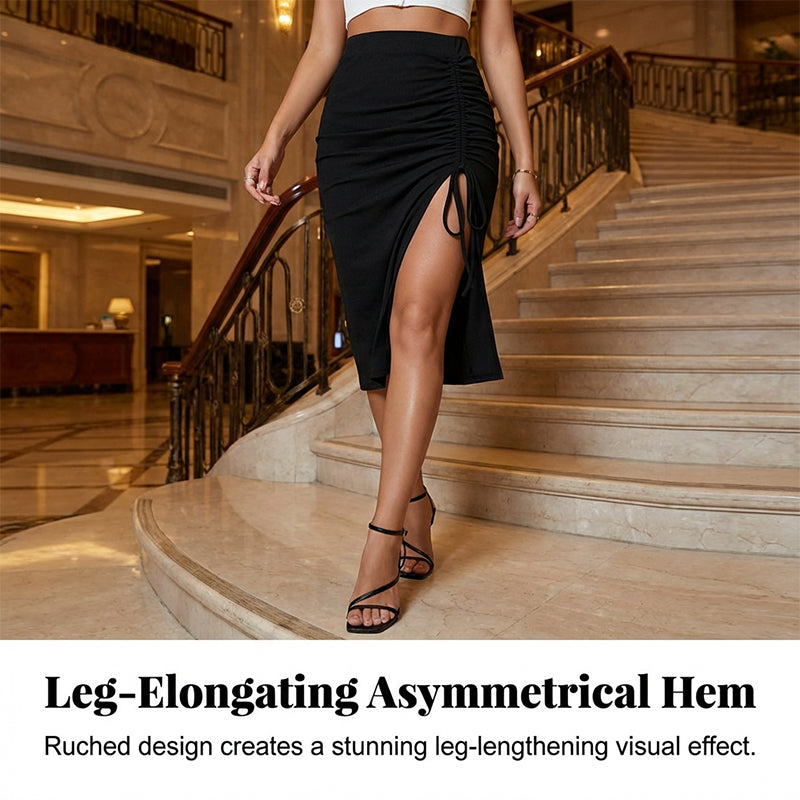 👗🔥Women's High Waisted Ruched Bodycon Skirt – Curve-Enhancing Chic Style ✨