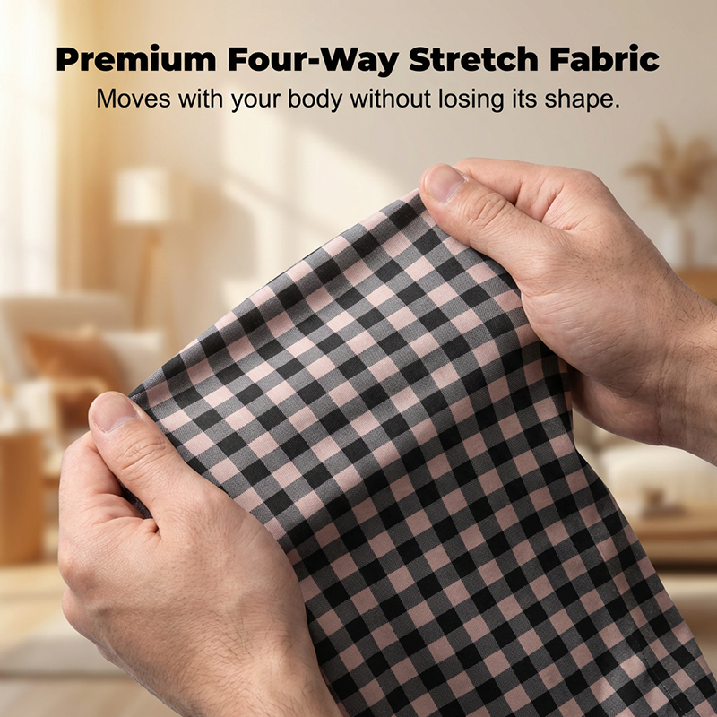 💼 Herren Stretch-Karo-Kurzarmhemd 👔 Scharf aussehen, bequem fühlen