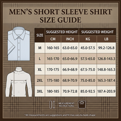 💼 Herren Stretch-Karo-Kurzarmhemd 👔 Scharf aussehen, bequem fühlen