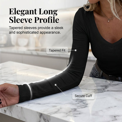 🌟 Enganliegendes Basic V-Neck T-Shirt für Damen 💫 Mühelose Eleganz