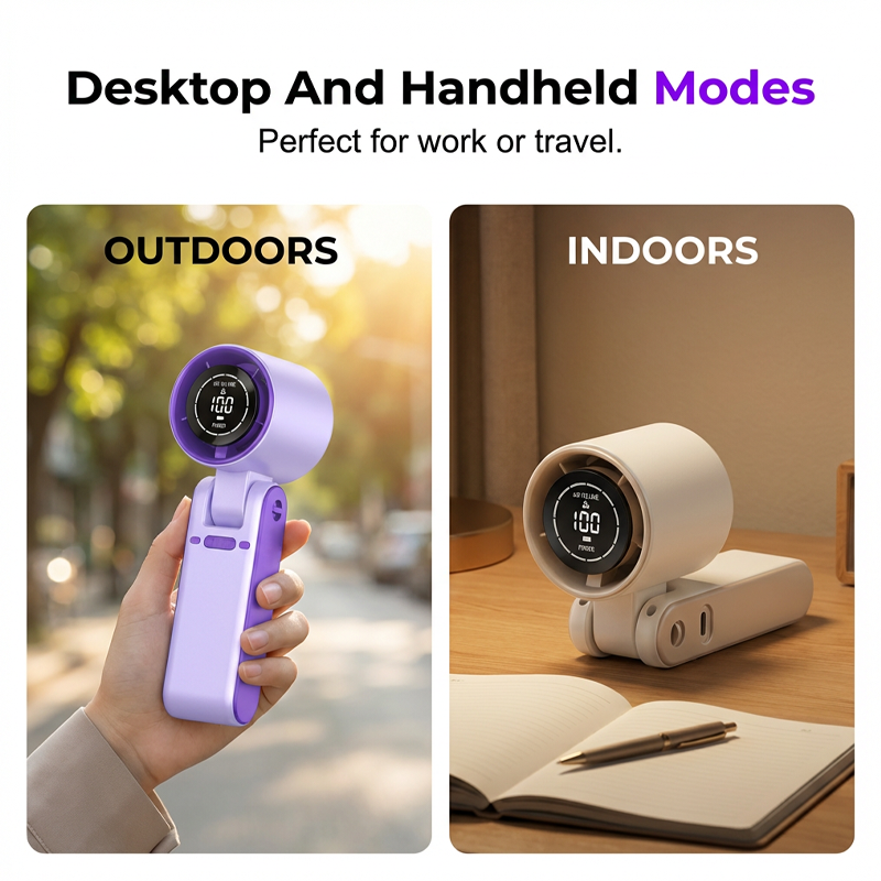 Portable Handheld Fan with LED Digital Display🌬️ Stay cool—Anytime, Anywhere❄️