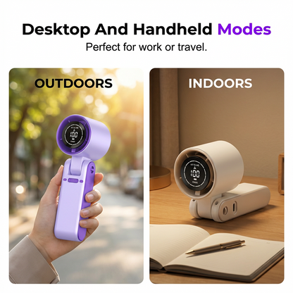 Portable Handheld Fan with LED Digital Display🌬️ Stay cool—Anytime, Anywhere❄️