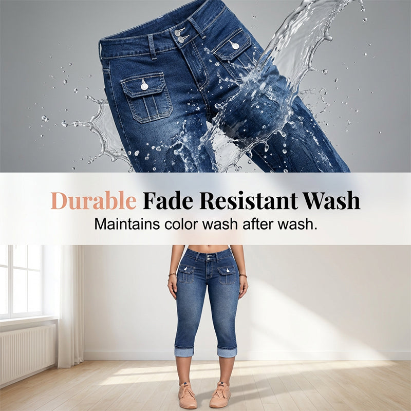 👖Women's Slim Fit Stretch Denim Capri Pants – Comfort & Style In One! ✨