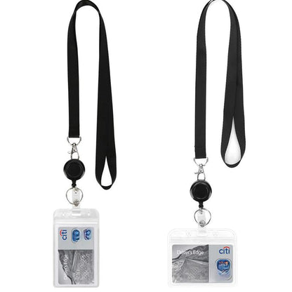🌟Black Lanyard and Waterproof ID Badge Holder Set🎯 Well-Organized 🏅