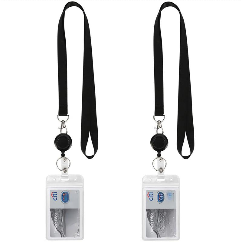 🌟Black Lanyard and Waterproof ID Badge Holder Set🎯 Well-Organized 🏅