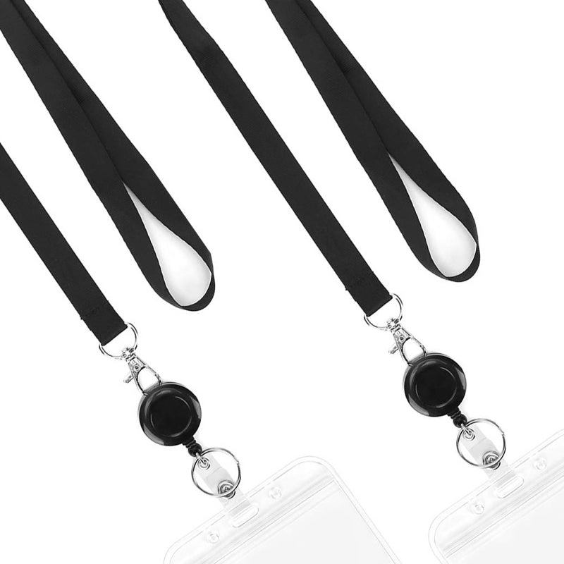 🌟Black Lanyard and Waterproof ID Badge Holder Set🎯 Well-Organized 🏅