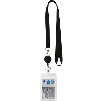 🌟Black Lanyard and Waterproof ID Badge Holder Set🎯 Well-Organized 🏅