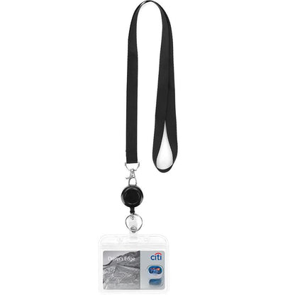 🌟Black Lanyard and Waterproof ID Badge Holder Set🎯 Well-Organized 🏅