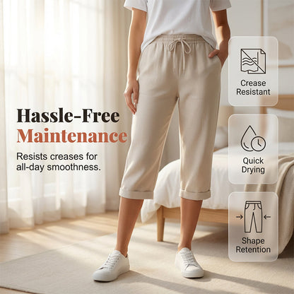 🩳Women's Casual Cotton Linen Capris🌟 Stay Cool And Comfortable 🌟
