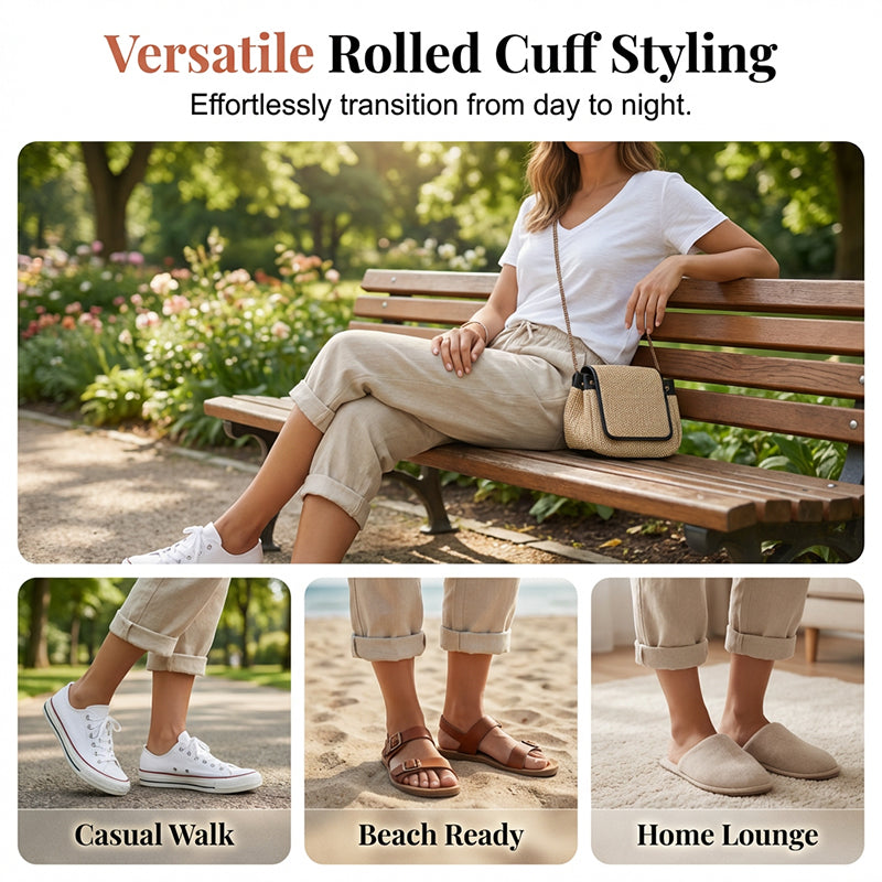 🩳Women's Casual Cotton Linen Capris🌟 Stay Cool And Comfortable 🌟