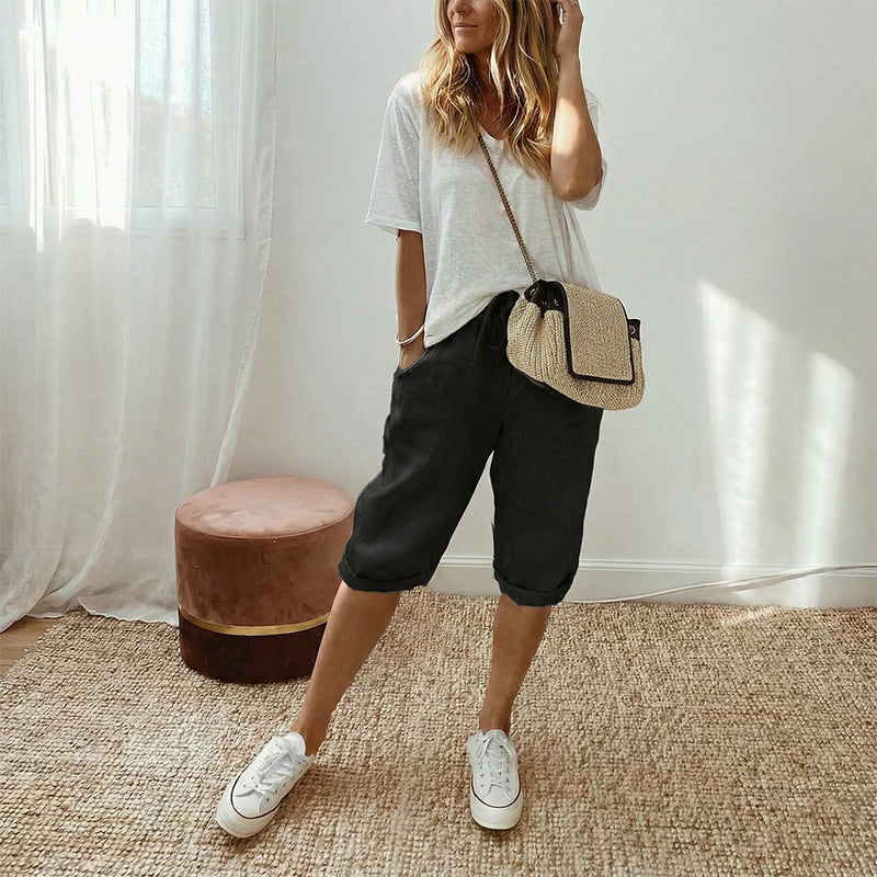 🩳Women's Casual Cotton Linen Capris🌟 Stay Cool And Comfortable 🌟